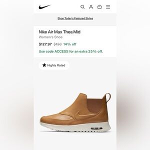 Nike Air Max Thea Mid. SIZE 8